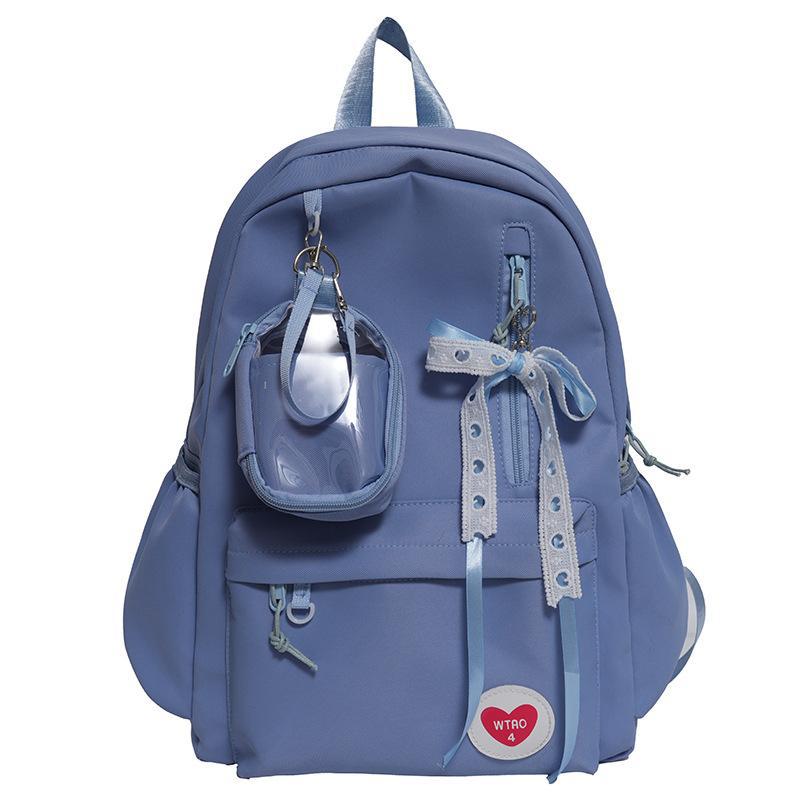 Schoolbagins wind schoolbag Japanese fresh college student schoolbag three-dimensional small bag backpack solid color large capacity backpack