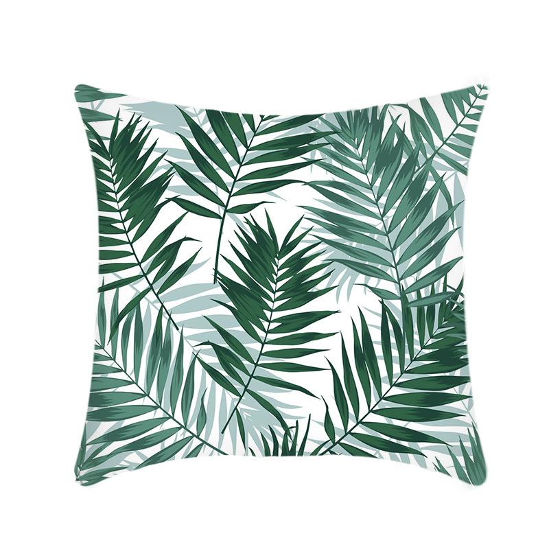 Plush Car Pillow Ins Simple Green Plant Sofa Living Room Pillow Case Home Cushion