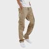 Men's Straight Casual Multi-Pocket Overalls for Spring and Autumn with Drawstring.