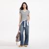 Hotwind Women's Retro Cropped Loose Straight-Leg Jeans