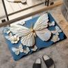VIKAMA Minimalist Butterfly Quick Drying Anti-Slip Floor Mat for Bathroom Entrance - Non-Slip Carpet Mat
