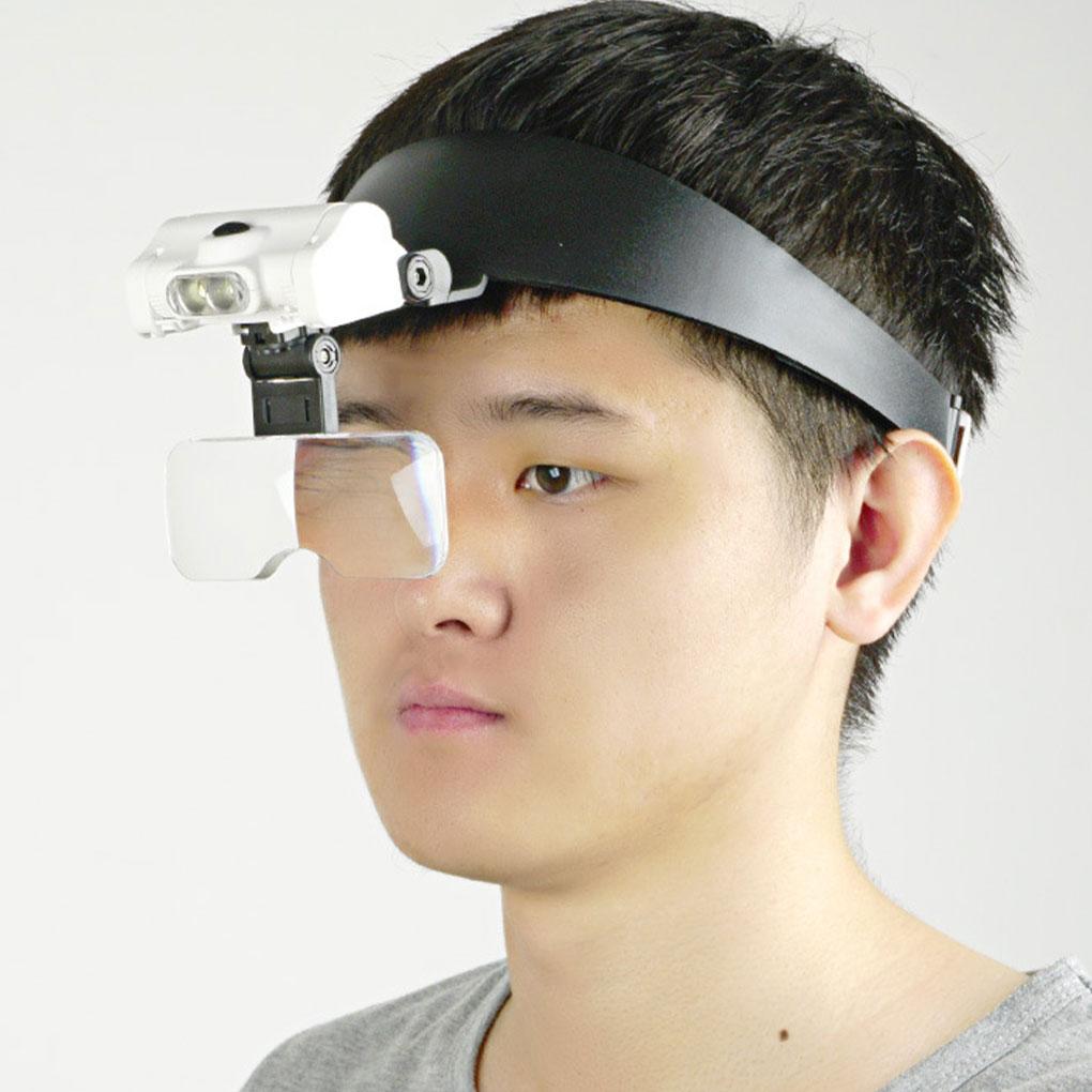 LED Lighted Loupe Headband Magnifying Glass - Wide Application Headband Magnifier Glasses with LED Lighted Acrylic