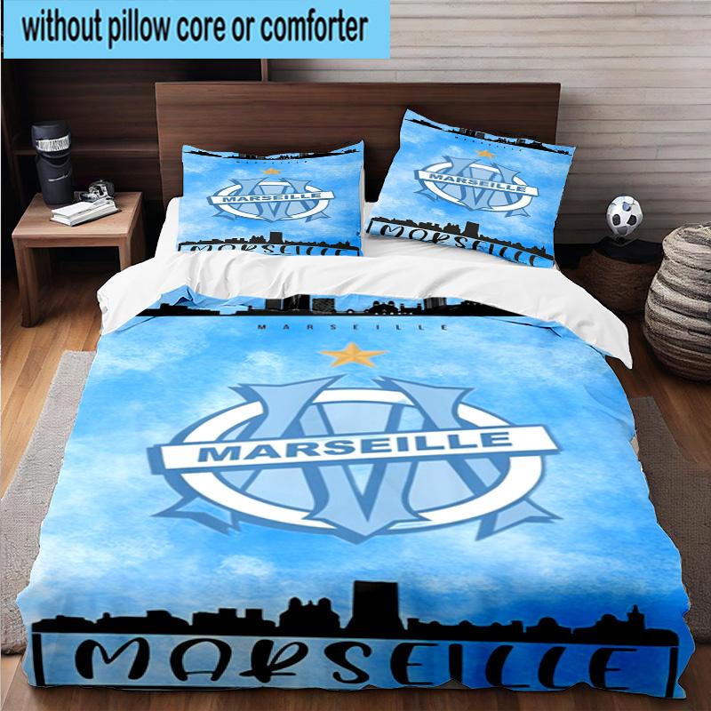 3pcs Mar-seille With Pride Emblem Printed Bedding Set Duvet Cover Closure Includes 1 Duvet Cover & 2 Pillowcases Bedding Sets Home Decor Gifts