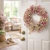 With Bow Spring Flower Wreath Lifelike Door Hanging Wreath  Living Room Wall