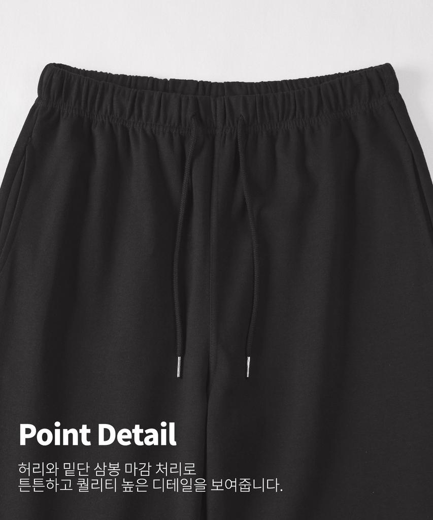 TOPBOY [Non-Fleece Or Fleece-Lined] Essential Elastic Waist Sweat Jogger Pants Black