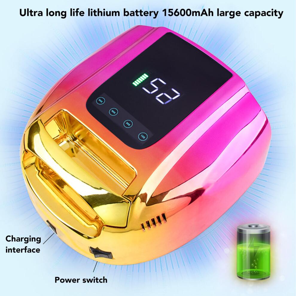 UV Nail Light 96W 42 Light Chips Rechargeable Nail Curing Lamp Nail Dryer for Gel Polish Silver Plating Color 100‑240V EU Plug