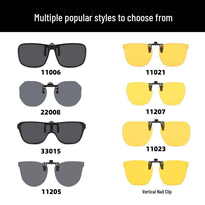 

Unisex Flip-Up Polarized Clip-On Sunglasses with UV Protection for Day & Night Driving Clip-On - Gray (7)