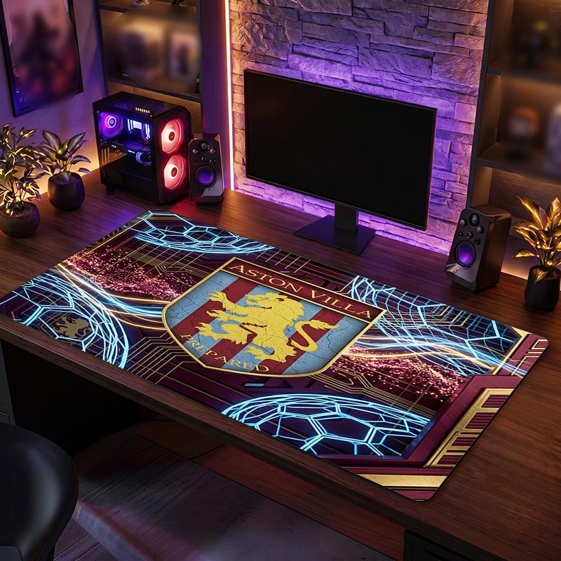 Tappetino per Mouse Grande Stampa Calcio Aston Villa, Tappetino Esteso Antiscivolo per Scrivania da Gioco per Ufficio Casa