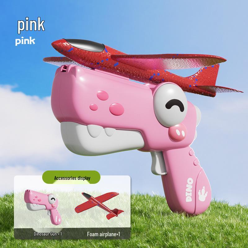 Dino Foam Dart & Glider Blaster: Drop-Resistant Hand-Thrown Outdoor Toy for Kids