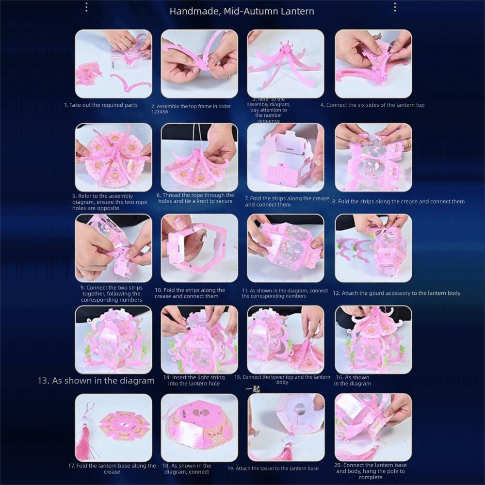 Handheld Chinese Lantern DIY Assembly Handheld Lantern Gifts Palace Lantern Mid-Autumn Festival