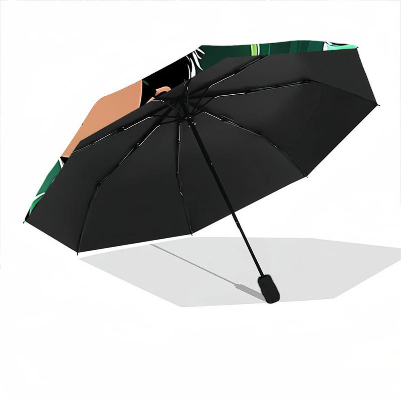 1pc Automatic Folding Umbrella - Compact 8-Rib Design, Durable Plastic & Iron, Perfect Gift for Friends & Family, Outdoor Umbrella, Fashionable Access