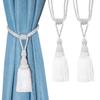 1&2Pcs Decorative Curtain Tiebacks Handmade Elegant Rope Ties Tassels Holdbacks for Drapes Decor Room Accessories Curtain Holder