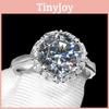 Captivating 5 Carat Moissanite Inspired Ring With Elegant Platinum Plating For Women's Fashion