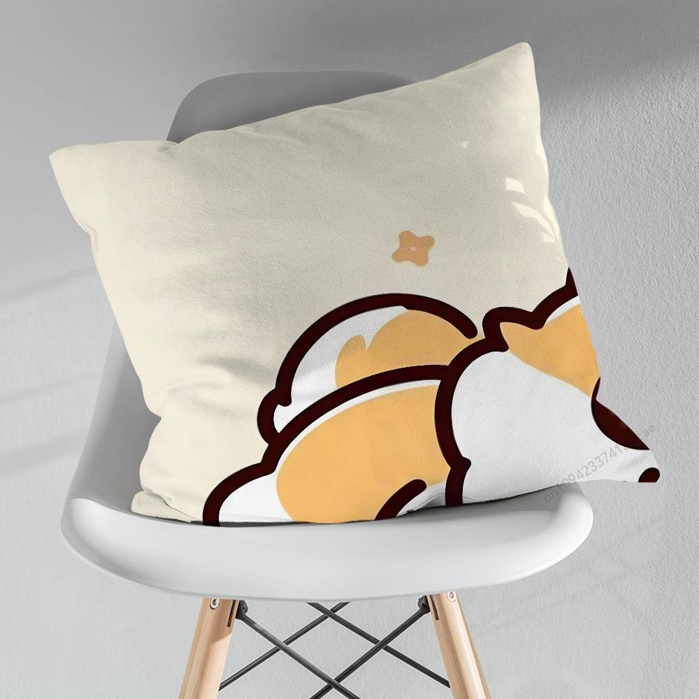 Cute Corgi Puppy pillow over living room sofa cushion cover home decoration bedroom room bed pillow cover