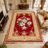 Red French Court Floral Style Living Room Carpet Home Decoration Luxury Easy Clean Soft Rug Non-slip Lint-free Coffee Tables Mat
