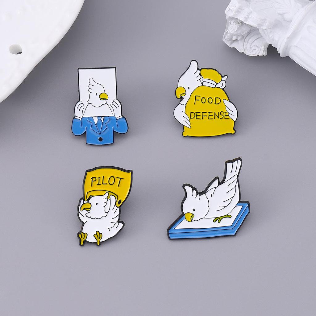 Whimsical White Dove Brooch: Playful, Proud, and Protective Cartoon Accessory