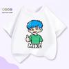 Unisex Kids Cartoon Print Cotton T-Shirt, Short Sleeve, Summer Trendy Top