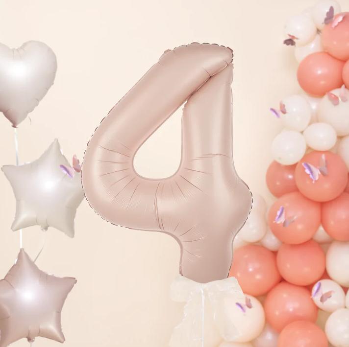 Balon Foliowy Cyfra 4 Karmelowy 100Cm
