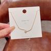 "Elegant Korean Titanium Steel Zircon Bow Necklace for Women"