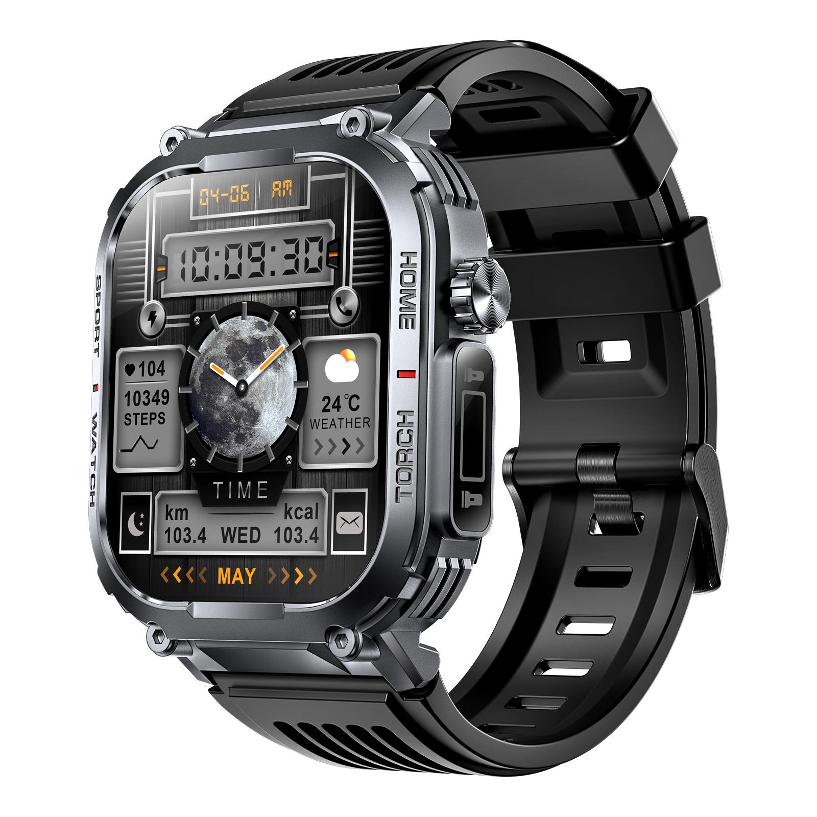 Newest Outdoor Sports Smart Watch S320B HD Large Screen 3ATM Deep Waterproof Flashlight Fitness Tracker Smartwatch