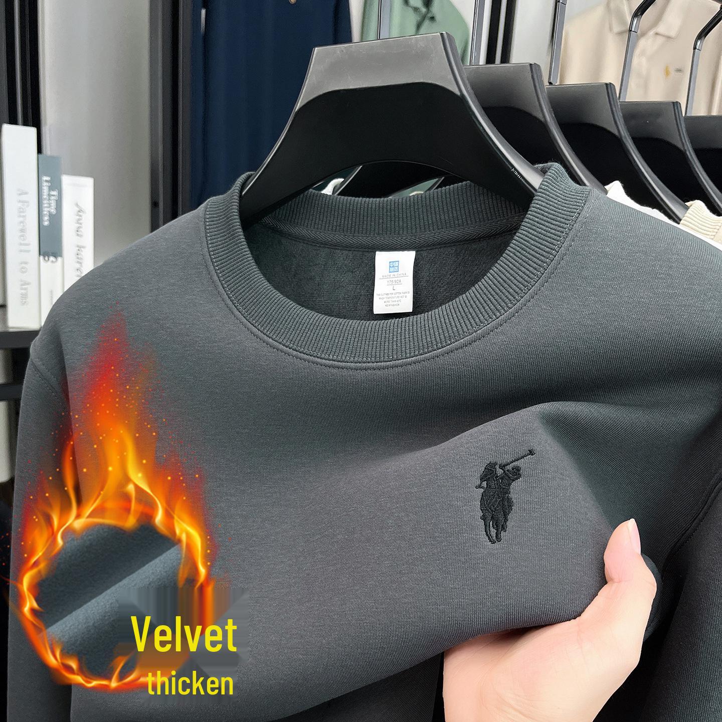 16Double8 Heren 550g Geborduurd Sweatshirt met Ronde Hals en Lange Mouwen - Herfst/Winter 2025 Collectie M (45-52.5 kg)