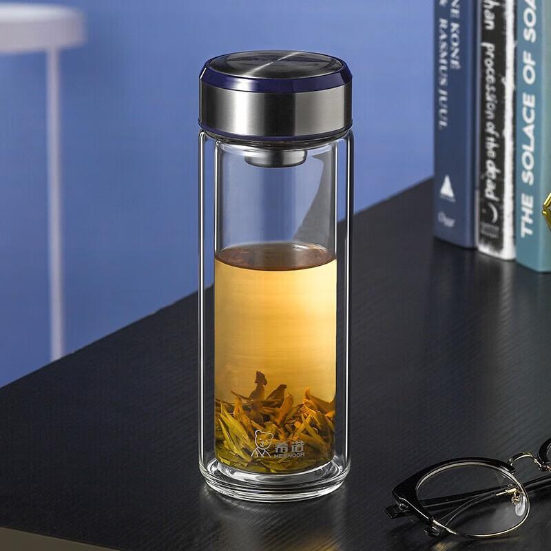 

Heenoor 390ml Double-Layer Glass Tea Infuser Bottle