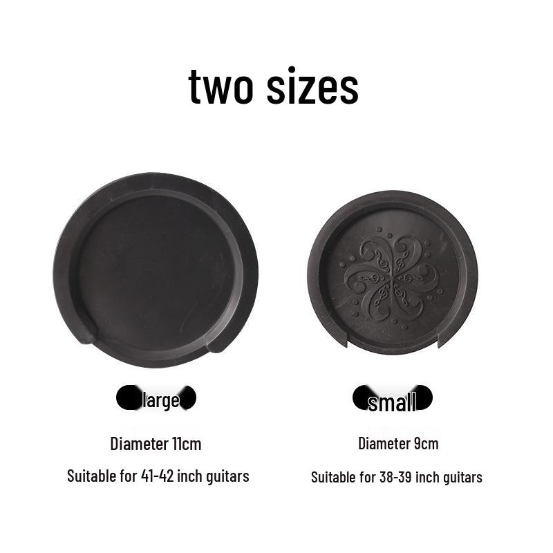 38-41 Inch Black Silicone Guitar Soundhole Cover - Dustproof & Anti-Mildew Accessory