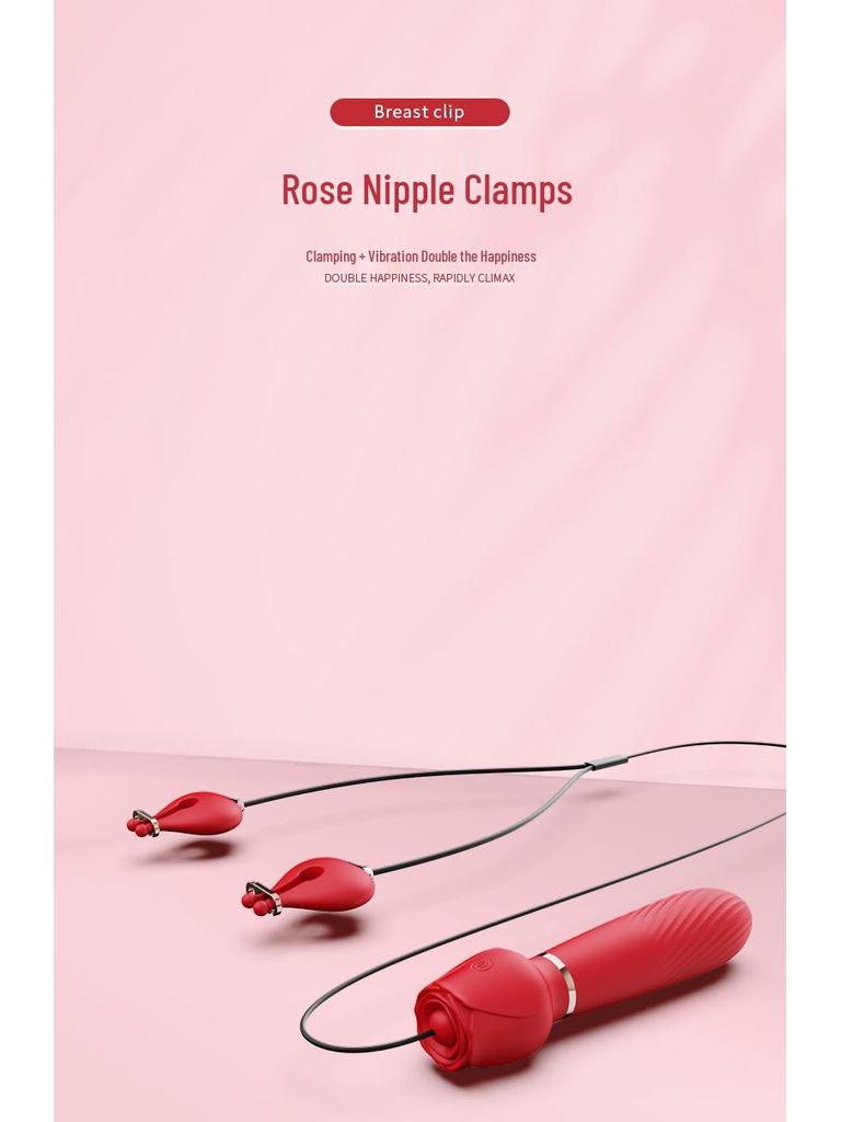 Różowe damskie wibrujące klipsy na sutki – Erotyczna stymulacja i wibrator do gry wstępnej