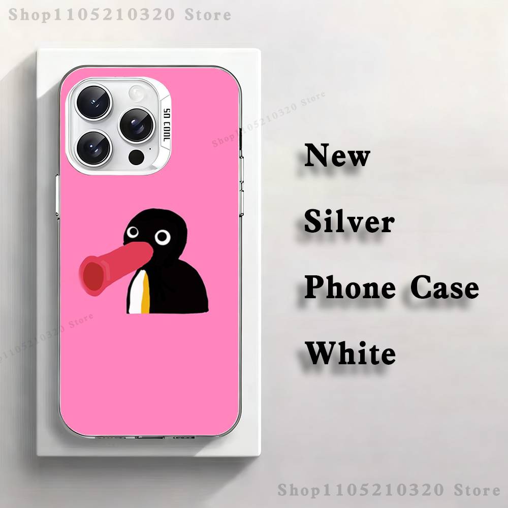 Cute Art P-Pingu Penguin Phone Case For iPhone 17,16,15,14,13,12,11,Pro,XS,Max,Plus,Mini,SE4,E White Matte Shockproof Cover