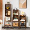 Bamboo Bookshelf Retro Storage Book Shelf Living Room Books Display Stand Corner Organizer Bookcase Floor Aesthetic Furniture