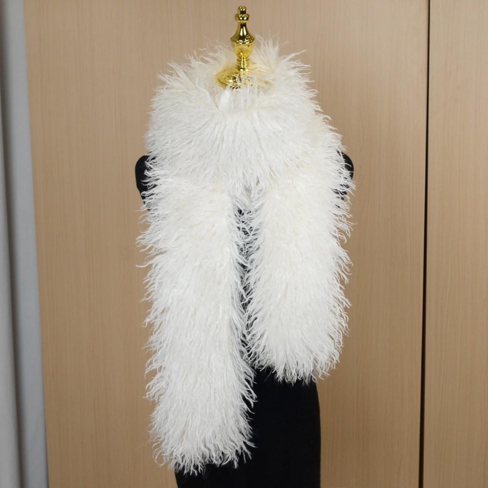 Double-Sided Faux Fur Scarf Thickened Neck Warmer New Plush Scarf Winter Wear