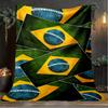 1PC Brazil Artwork Printed Soft Flannel Blanket Throw for Adult Bedroom Living Room Sofa Camping Travel Fan Gifts Christmas Gifts