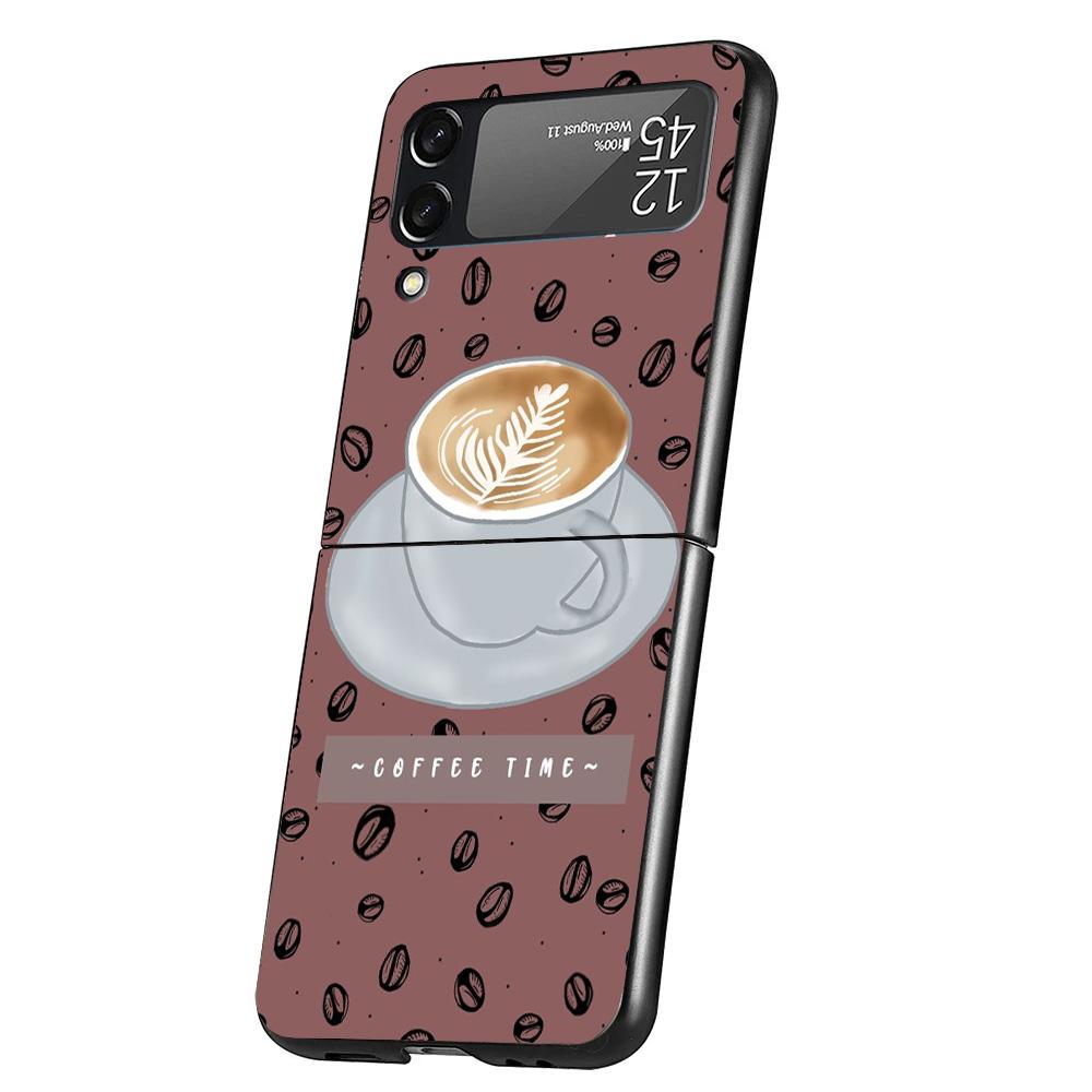 

Coffee Wine Cup Cover Phone Case For Samsung Galaxy Z Flip 7 6 5 4 3 5G Flip7 Flip6 Flip5 Flip4 Flip3 Black Fundas Shell Galaxy Samsung Z Flip