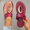 Summer Women Flat Slippers Metal Buckle Flat Flip Flops Beach Shoes Outdoor Casual Slippers Female Fashion Sandals Slides Women