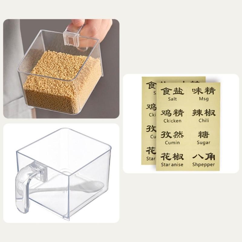 Wandmontierte Gewürzbox Freier Stanzbehälter Halter Zubehör für Trockennüsse Salz Pulver Organisation Etui