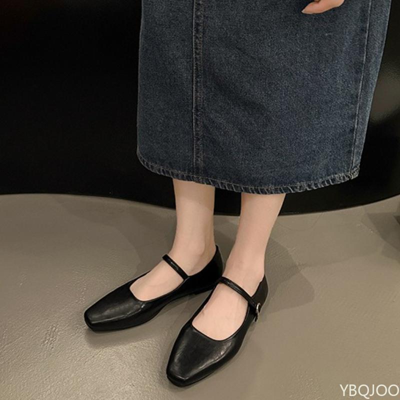 Fashion Spring summer new style simple comfortable retro square toe thick heel temperament shallow mouth low heel shoes women's shoes