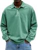 Men's Long Sleeve Polo Shirt Button Collar Relaxed Fit Casual Everyday Top