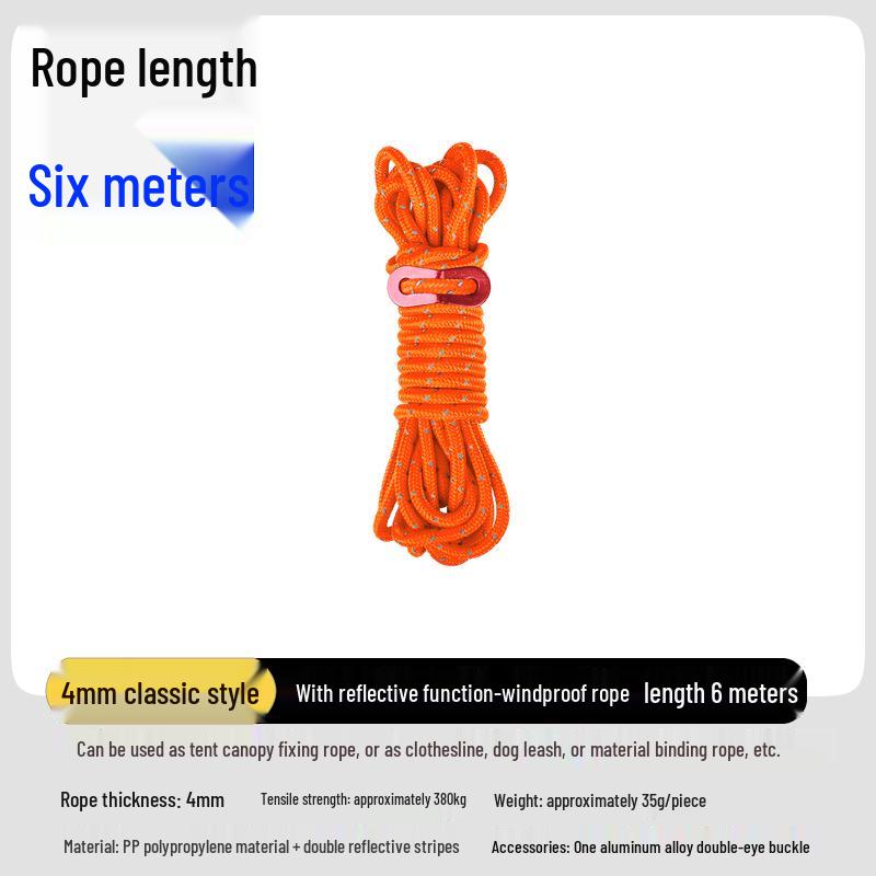 Adjustable Reflective Windproof Camping Tent Rope Pulley System