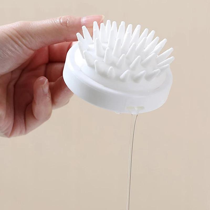 Silicone Shampoo Massage Brush 1Pc - Handheld Scalp Comb, Mini Head Meridian Massager, Shampoo Massage Tool