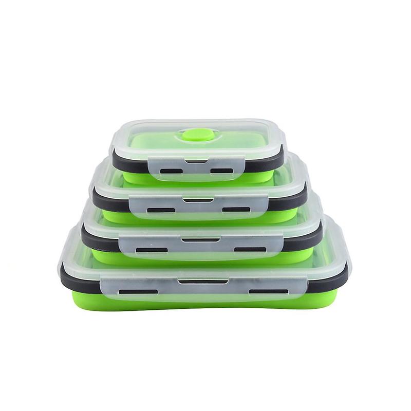 Bento Box Lunch Box Silicone folding container Green 3505008001200 ml 4 pcs 3260₽