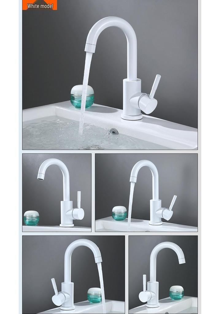 Schwarz-Weißes Unterbau-Badezimmerwaschbecken aus 304 Edelstahl mit Warm-/Kaltwasserhahn