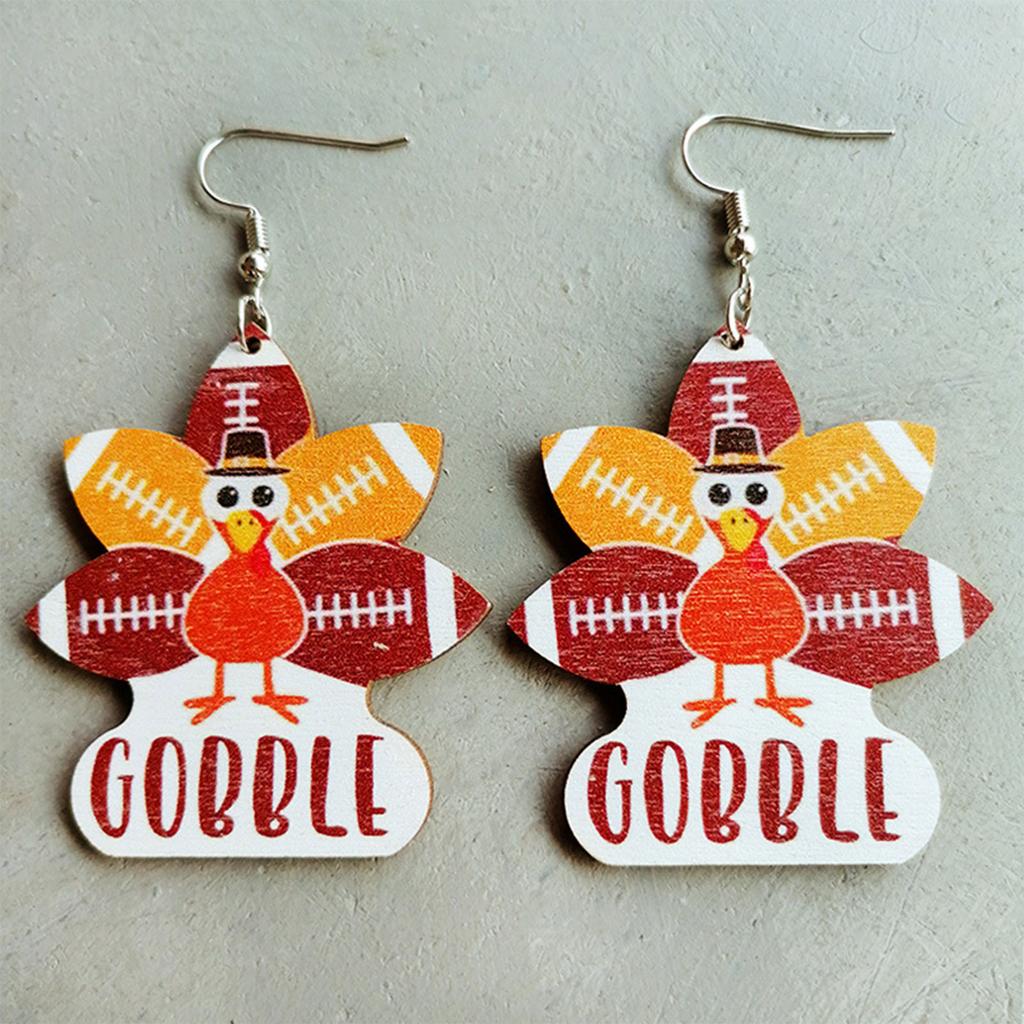 Rugby Football Water Drop Polka Dot Pendant Earrings Animal Earrings for Women