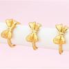 Gold-Plated Adjustable Brass Bow Ring - Simple Women's Style