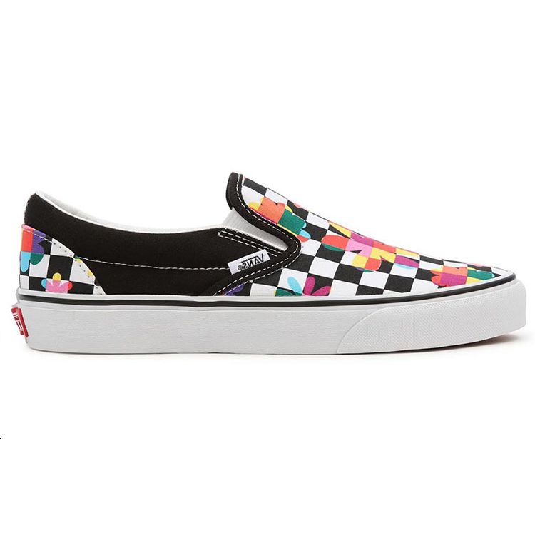 Vans Slip-On Canvas Casual Checkerboard Floral Low Top Skate Shoes Unisex Sneakers Black White VN000XG8B05