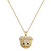 Light Luxury Temperament Gorgeous Full Of Diamonds Cute Bear Necklace Female Versatile Collarbone Chain Titanium Steel Chain
