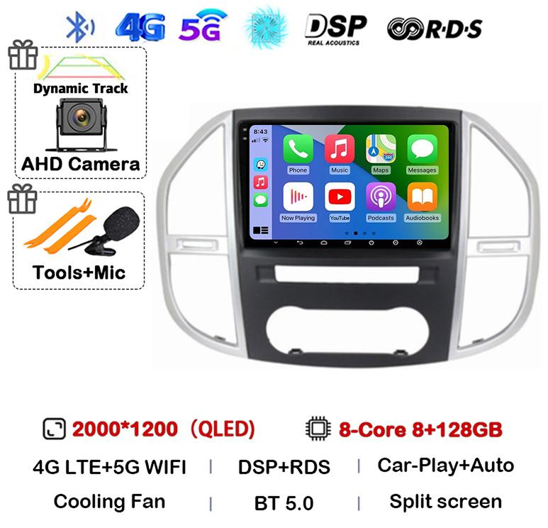 Android 14 Carplay Auto Car Radio For Mercedes Benz Vito W447 2014-2021 Multimedia GPS Video Player 360 Camera Stereo Head Unit