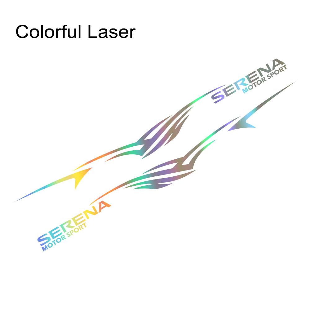 Autocollants en vinyle pour porte latérale de voiture, 2 pièces, pour Nissan Serena C23 c25 c26 c27, longues rayures, graphiques de Sport automobile, réglage