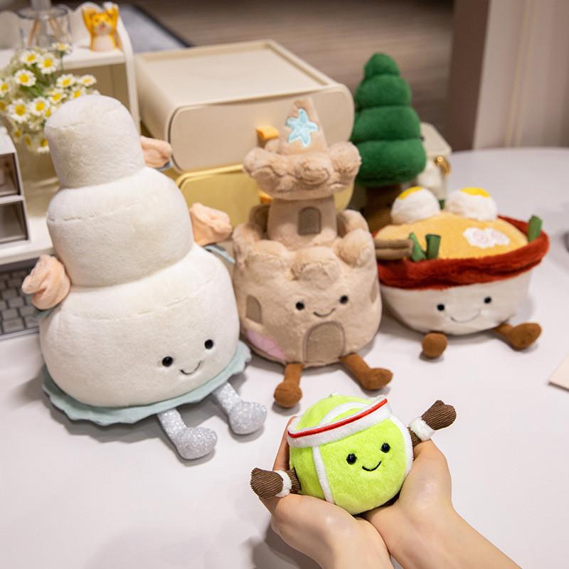 Giocattolo di Peluche Unico 12cm Divertente Forma di Noodle Ramen Design Realistico e Creativo