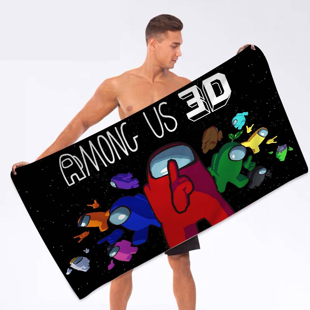 Hot Game A-among U-us Beach Towel Colorful Bath Towels for Girl Microfiber Quick Dry Custom Sand Free Beach Yoga Spa Gym Pool
