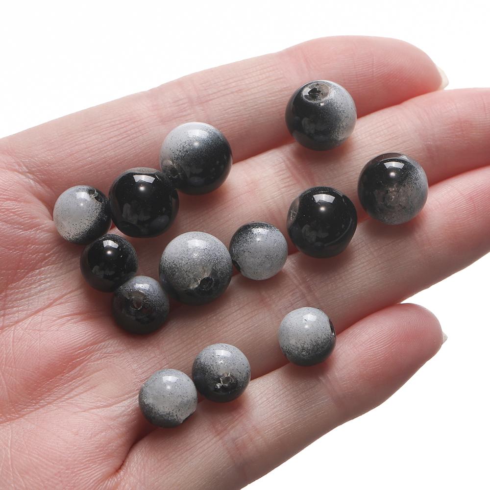 20pcs/Lot 8mm 10mm Mixed Colorful Glass Crushed Beads Loose Spacer Beads for Jewelry Making DIY Bracelet Necklace Accessories